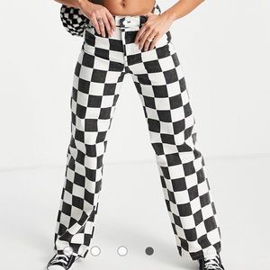 Checker board jeans